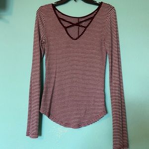 Striped long sleeve top